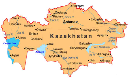 map kazakhstan